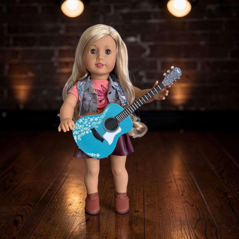 American Girl Teeney Grant with Meet & Spotlight Outfits; Book & Guitar